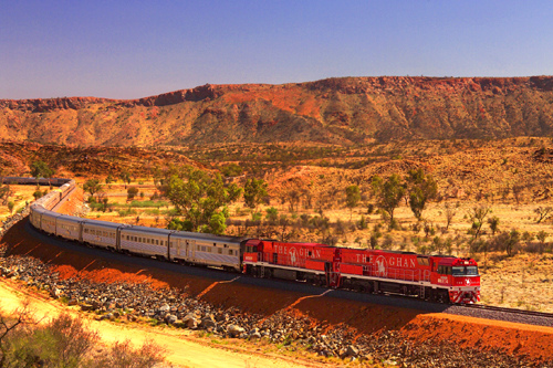 ghan train australia desert