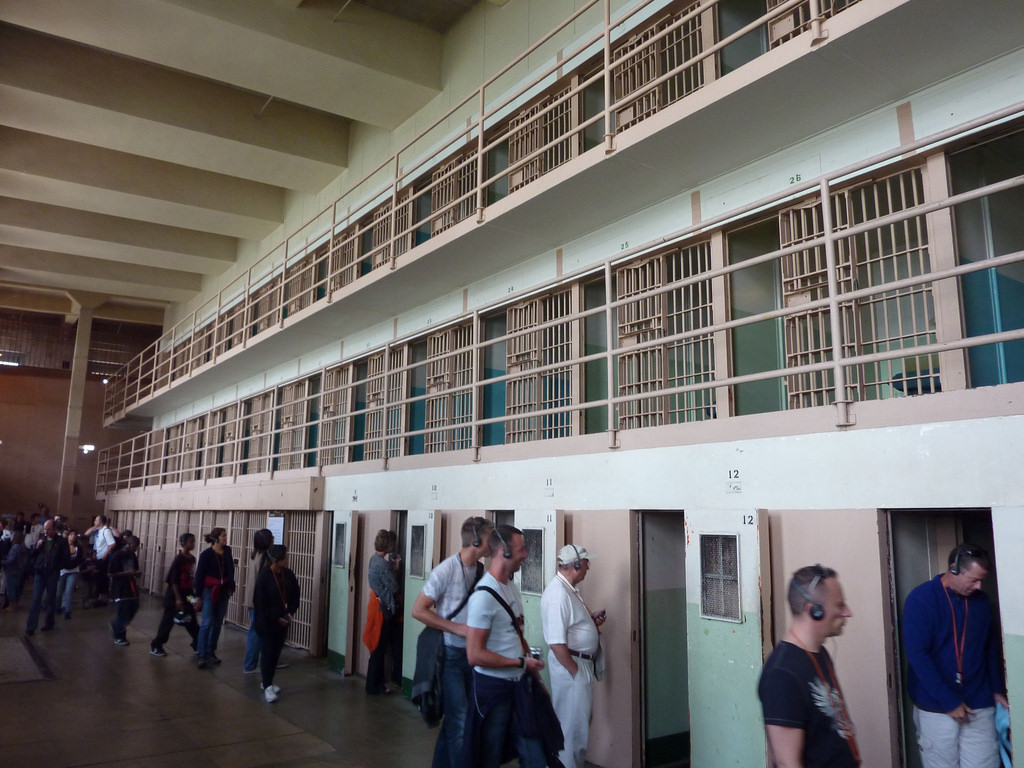 Alcatraz tour in progress